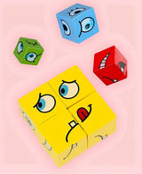 Montessori Wooden Face Change Puzzle Blocks