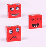 Montessori Wooden Face Change Puzzle Blocks